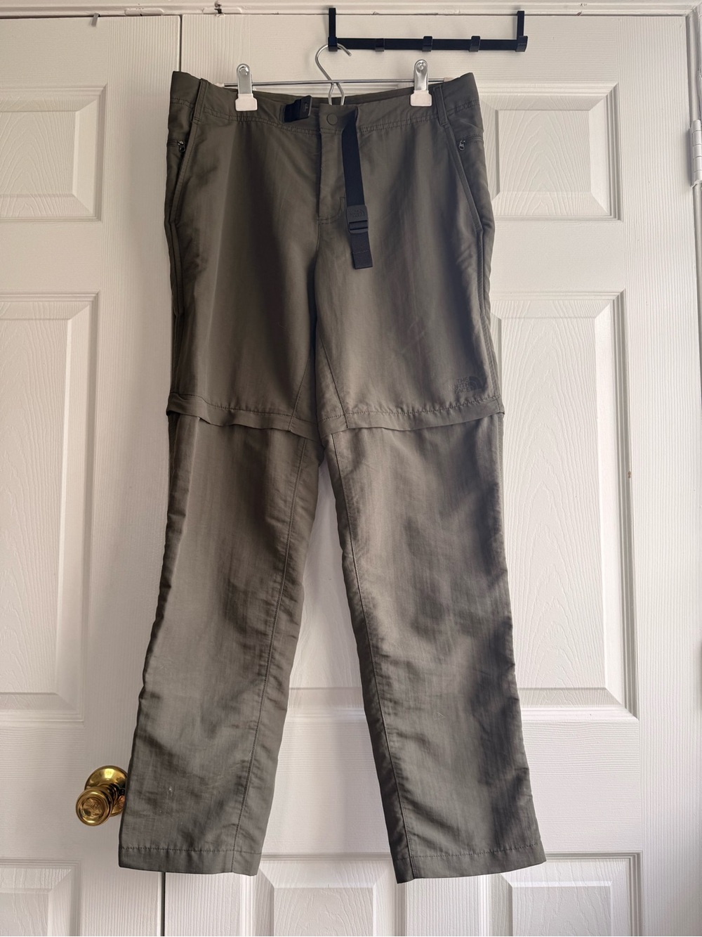 The North Face Men's Convertible Cargo Pants in Olive Green with Black Belt